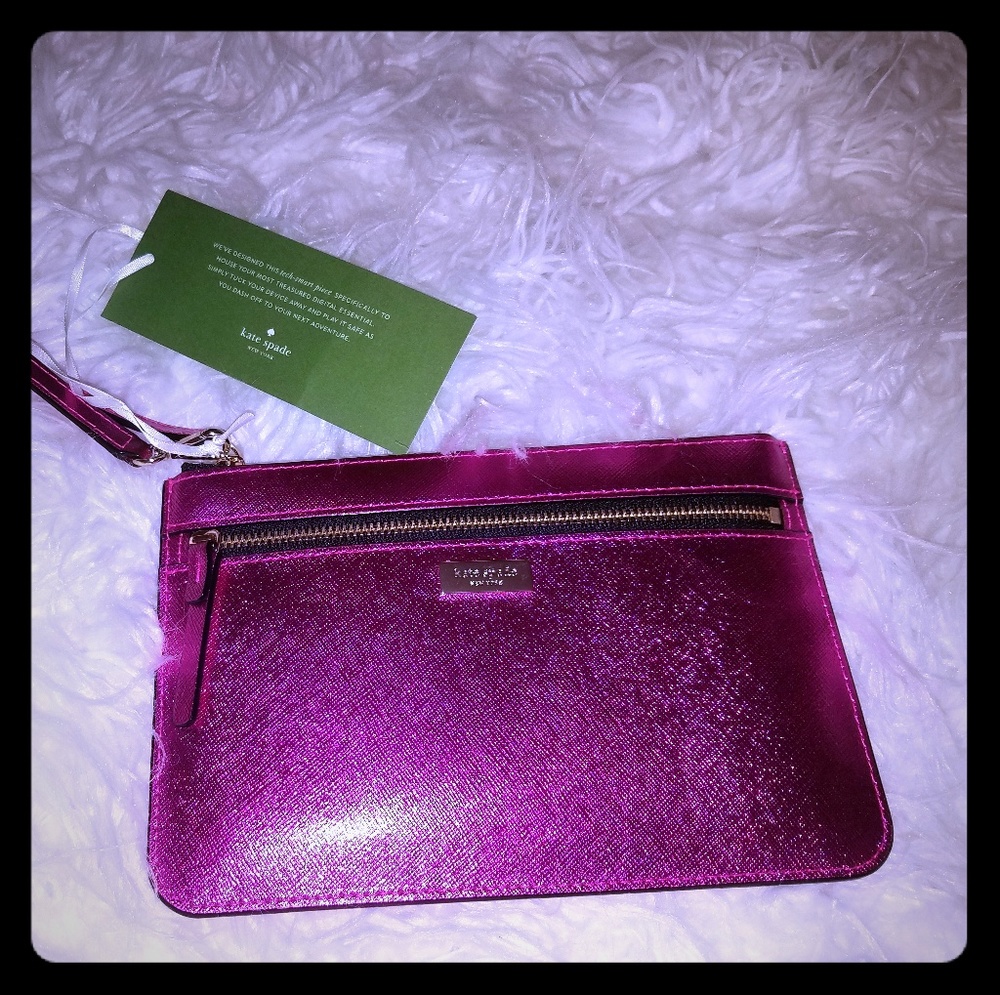SOLD- Holiday Glam Kate Spade Metallic Magenta Wristlet